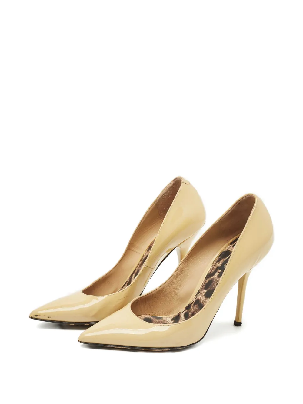 DOLCE & GABBANA Pre-owned Pointed Patent-leather Pumps In Neutral