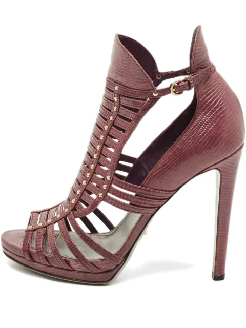 Sergio Rossi textured-leather strappy sandals