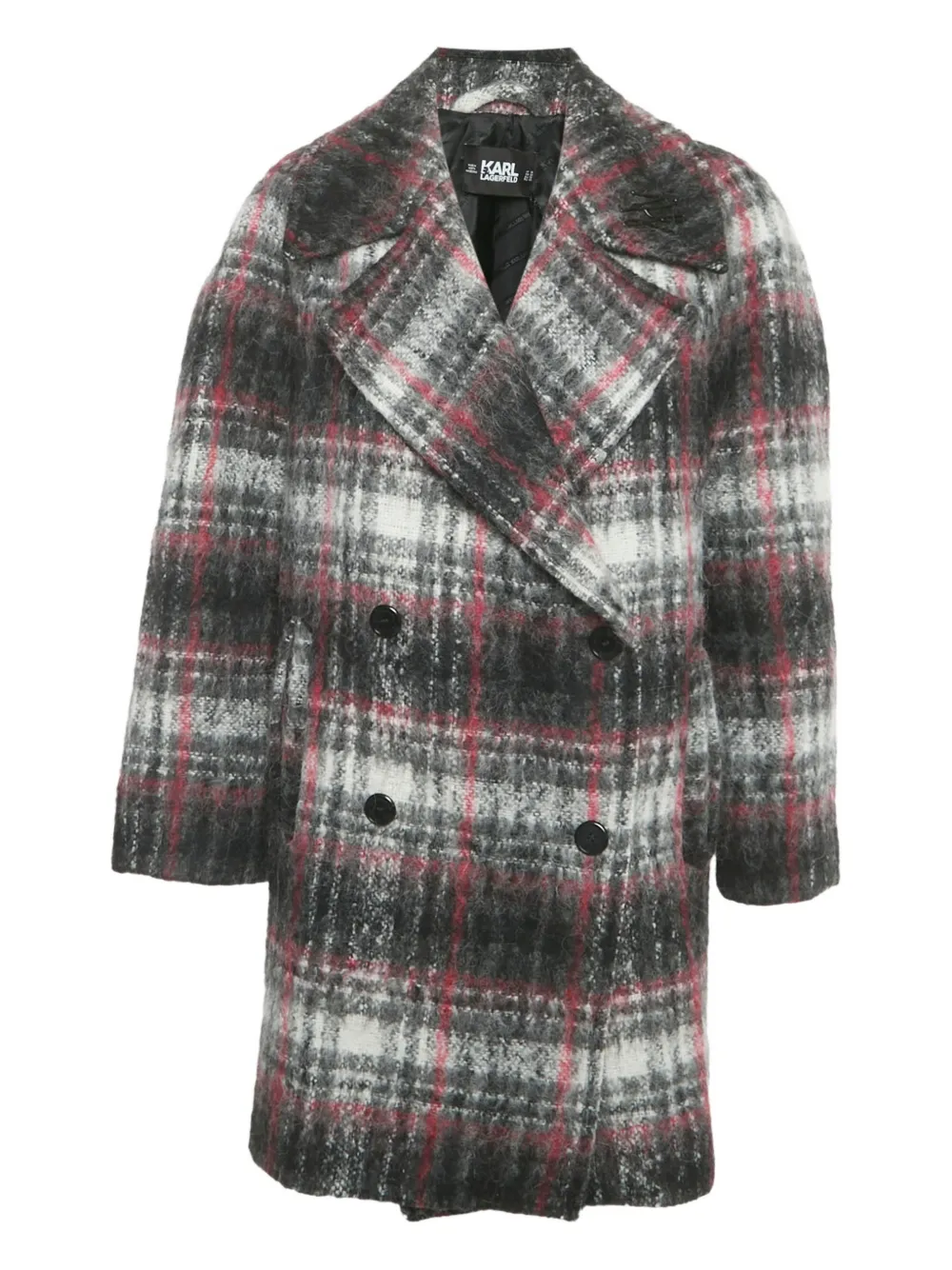 Karl Lagerfeld checked coat | gris | Image 1