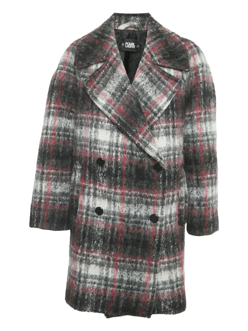 Karl Lagerfeld checked coat | Grey | Image 1