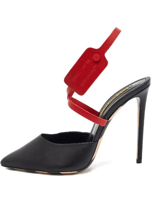 Off-White Pre-Owned asymmetric straps pointed mules