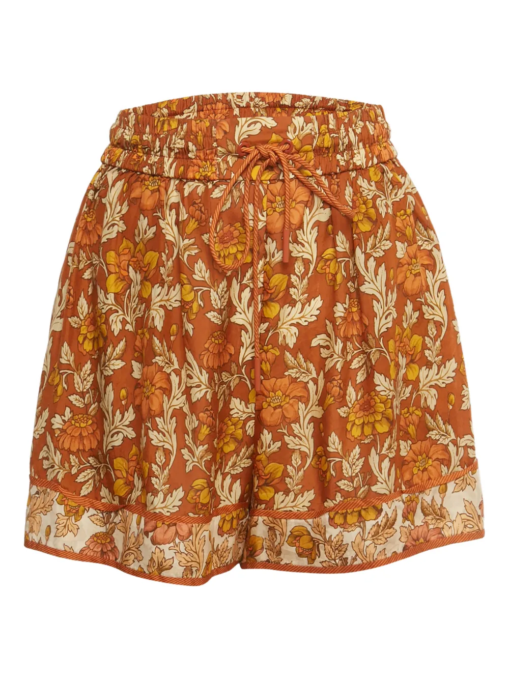 Pre-owned Zimmermann Andie Printed Shorts In Brown