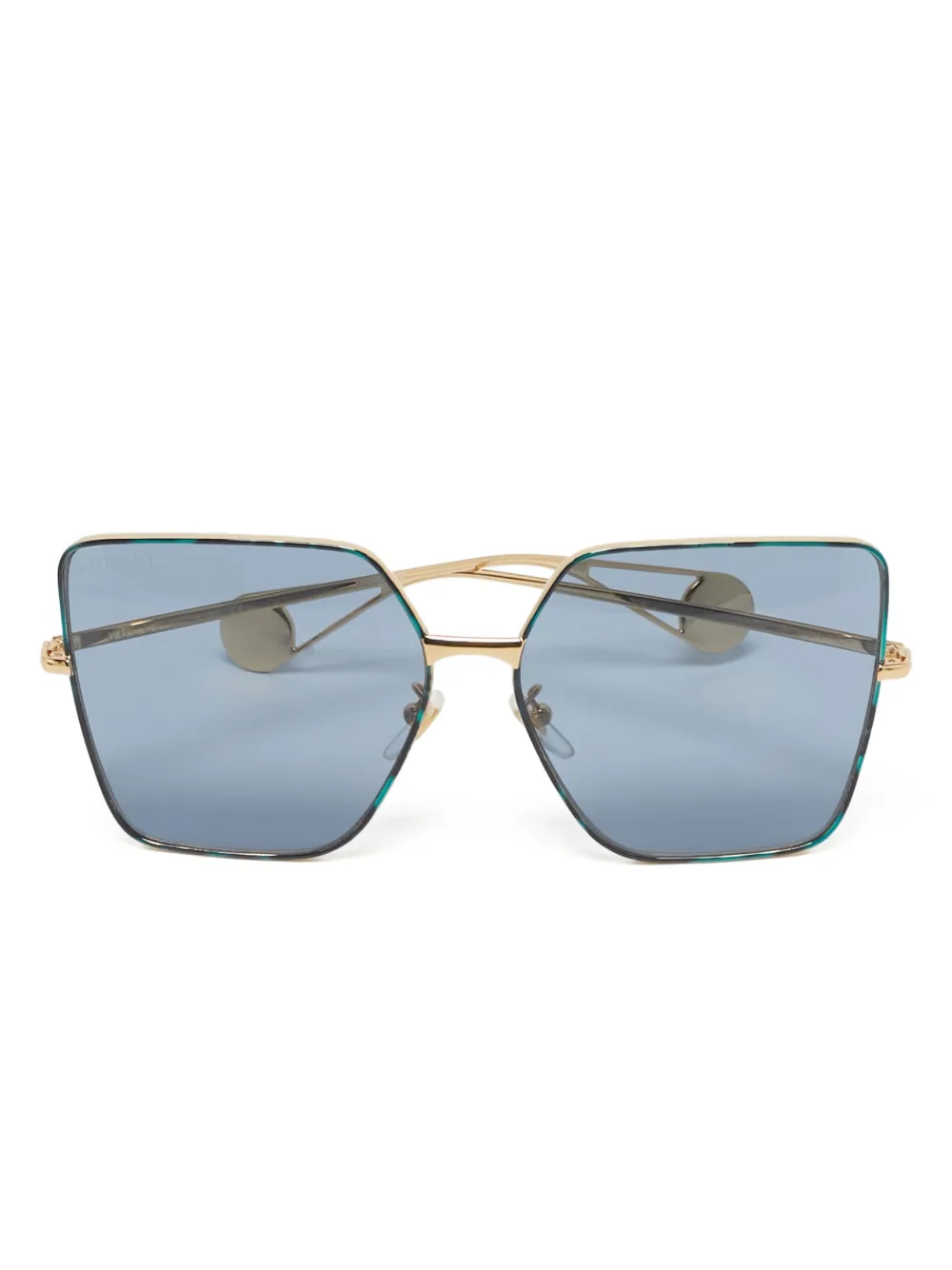 Gucci Pre-Owned geometric-frame sunglasses - Oro