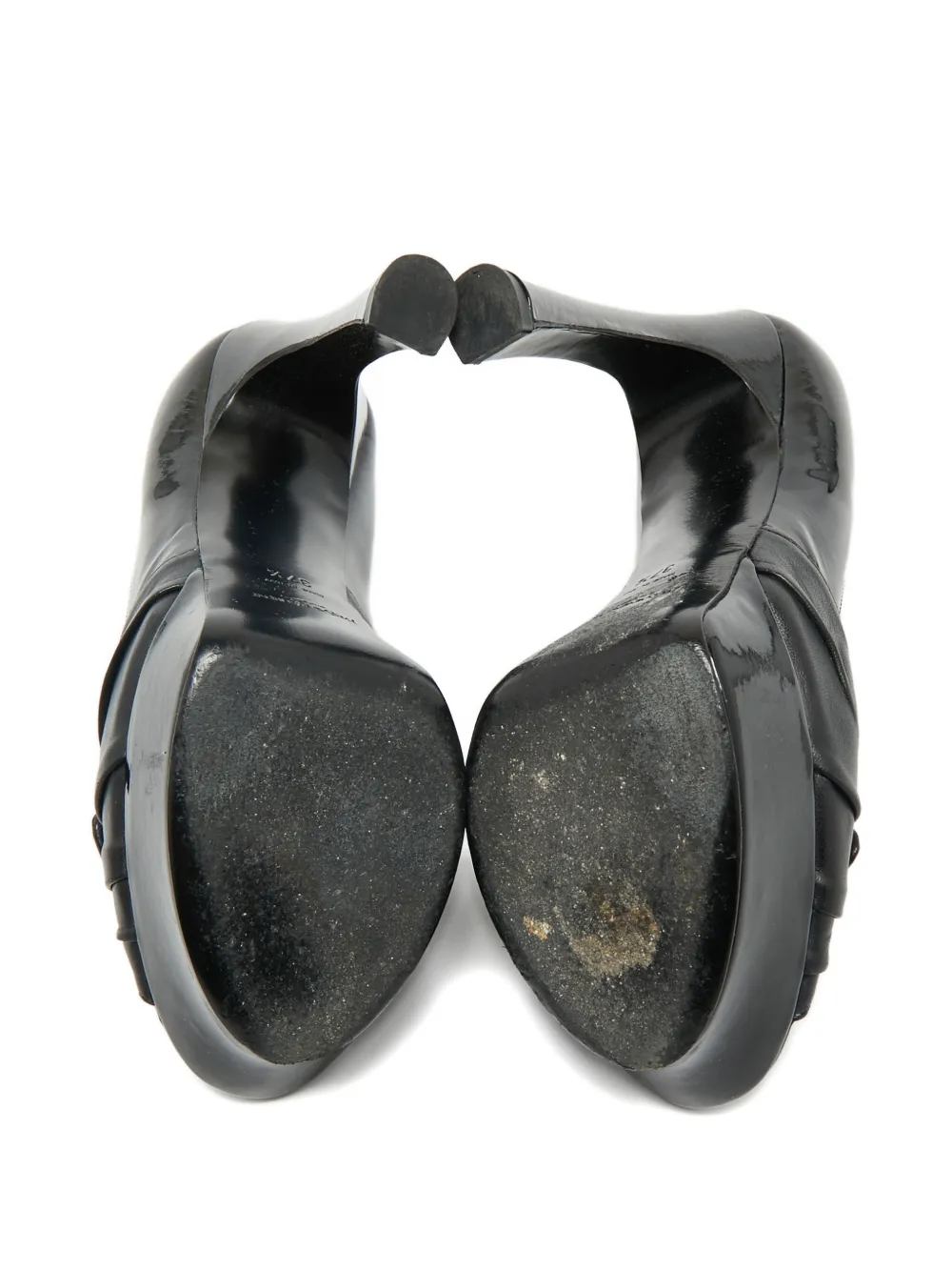 Saint Laurent Pre-Owned Palais B platform peep-toe pumps - Zwart