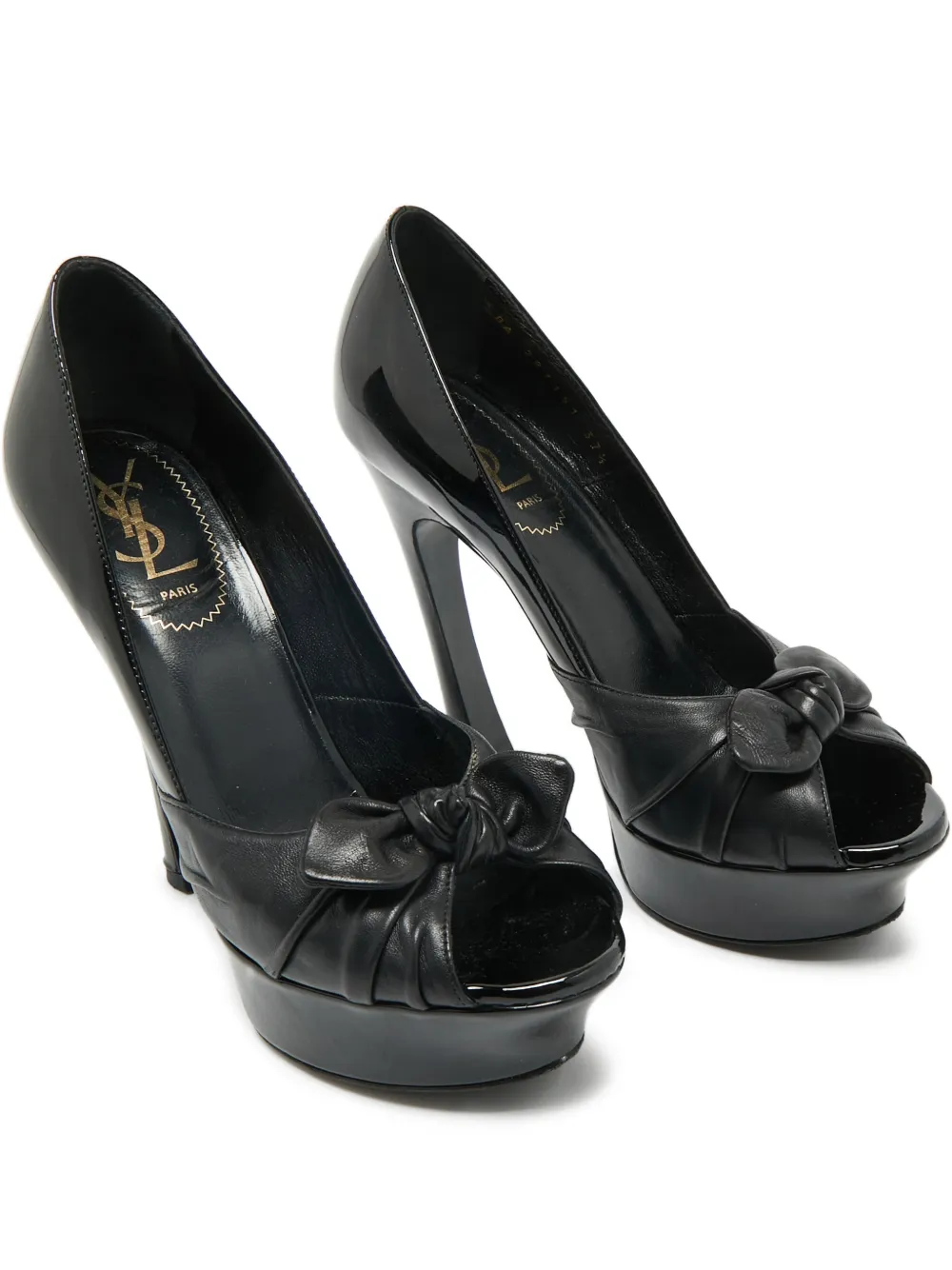 Saint Laurent Pre-Owned Palais B platform peep-toe pumps - Schwarz