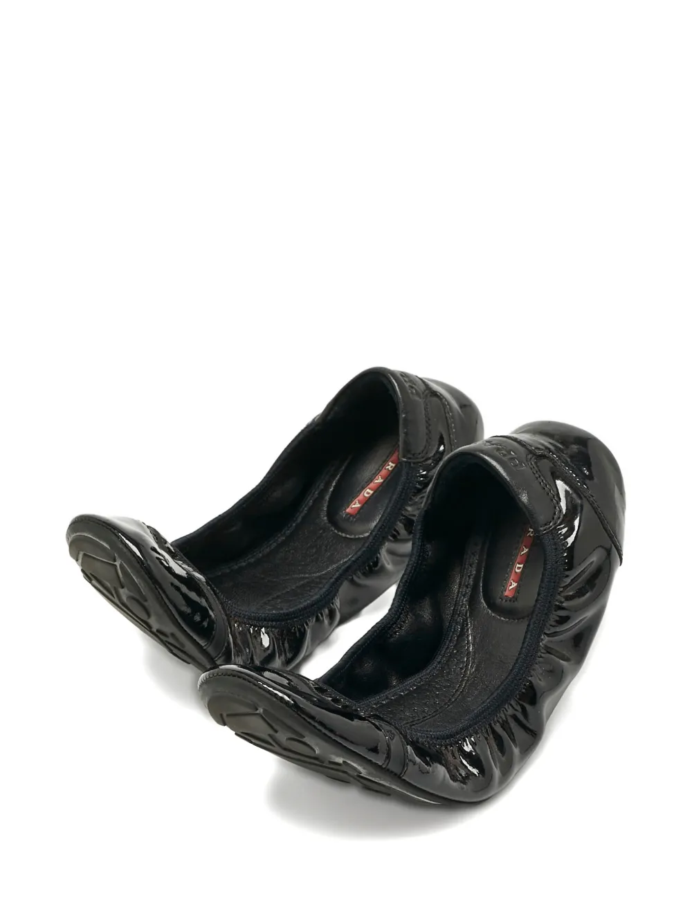 Prada Pre-Owned patent leather ballet flats - Zwart