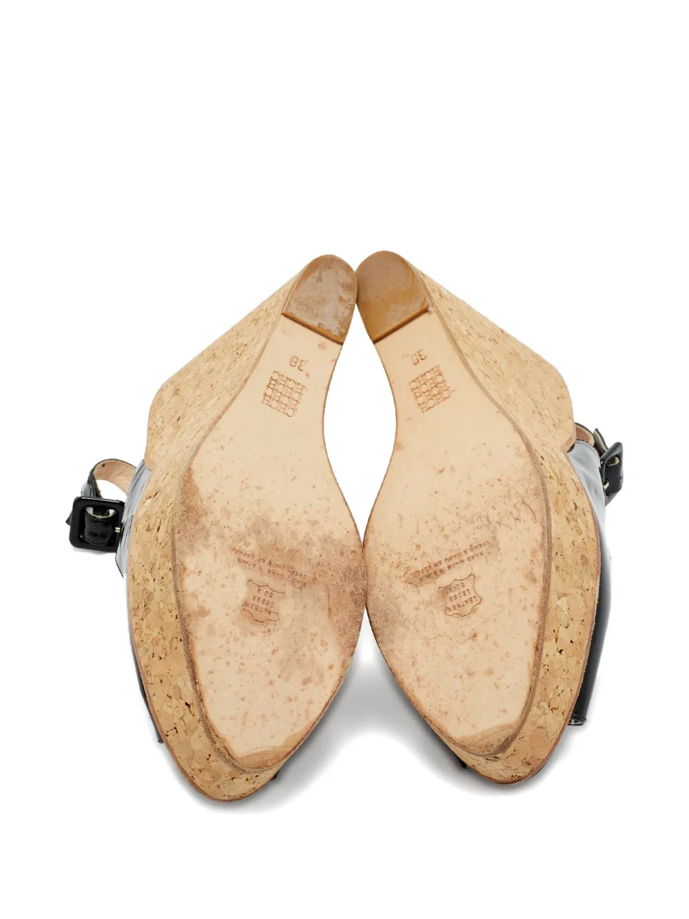 Carolina Herrera Vintage logo-appliqué wedges - Zwart