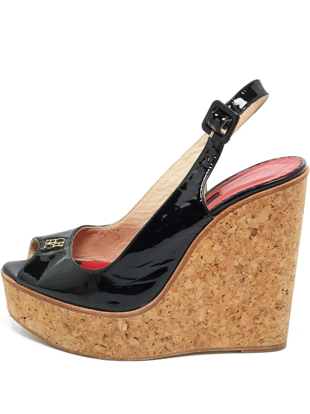 Carolina Herrera Vintage logo-appliqué wedges - Schwarz
