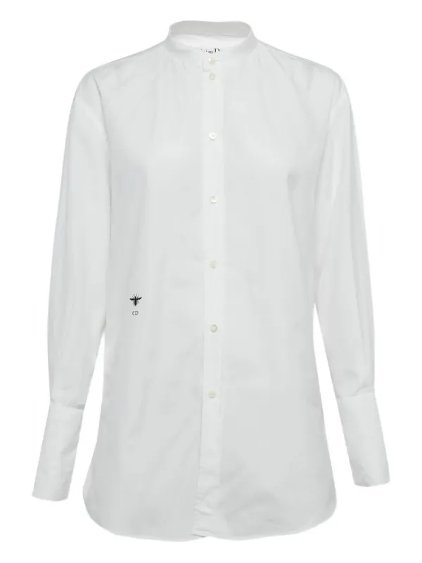 Dior Embroidered Poplin Women Shirt - White