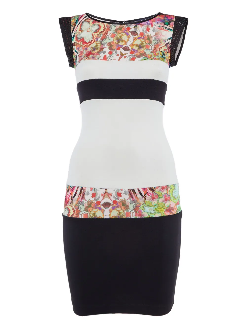 Cavalli Class floral-print sleeveless dress - Nero