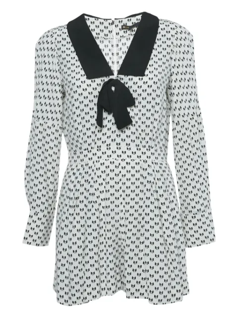 Maje bow-print collared playsuit