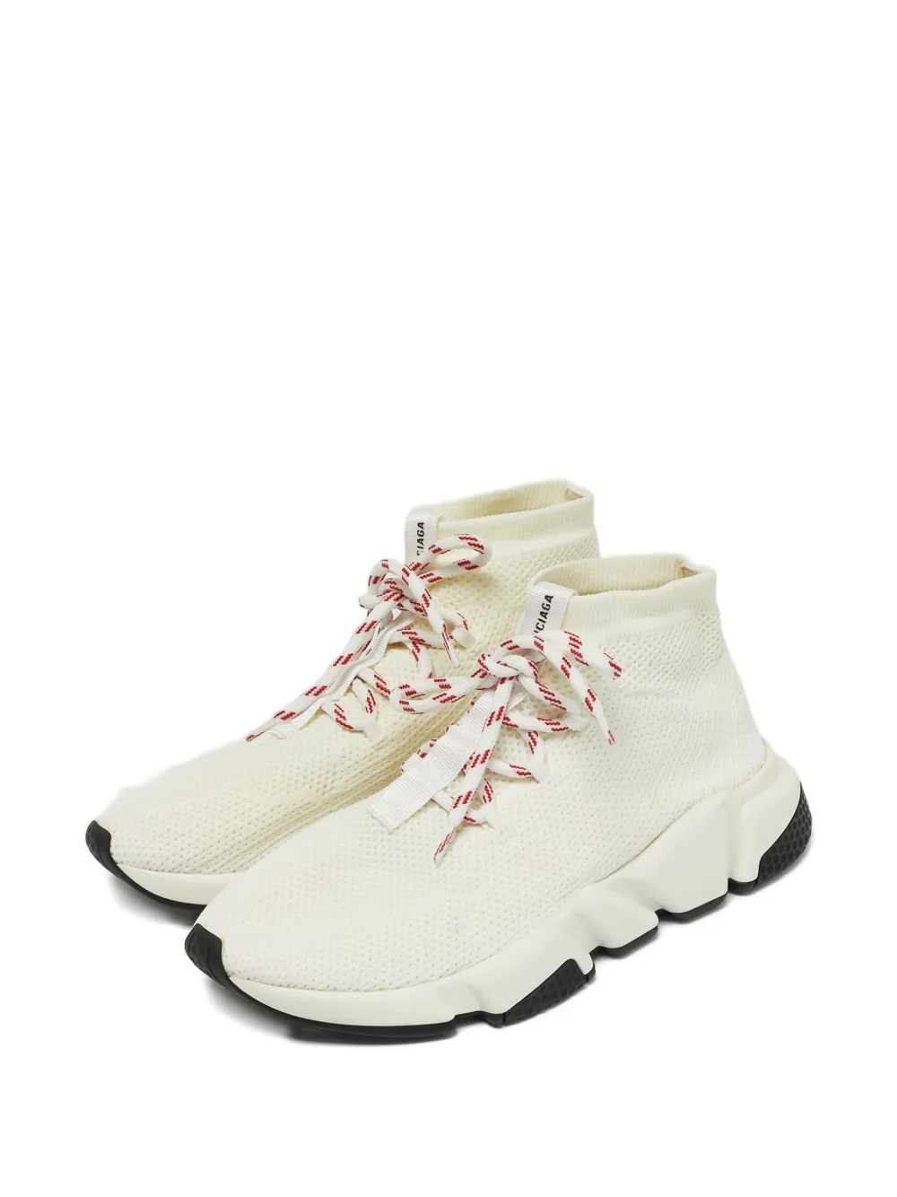 Balenciaga Pre-Owned knitted lace-up sneakers - Wit