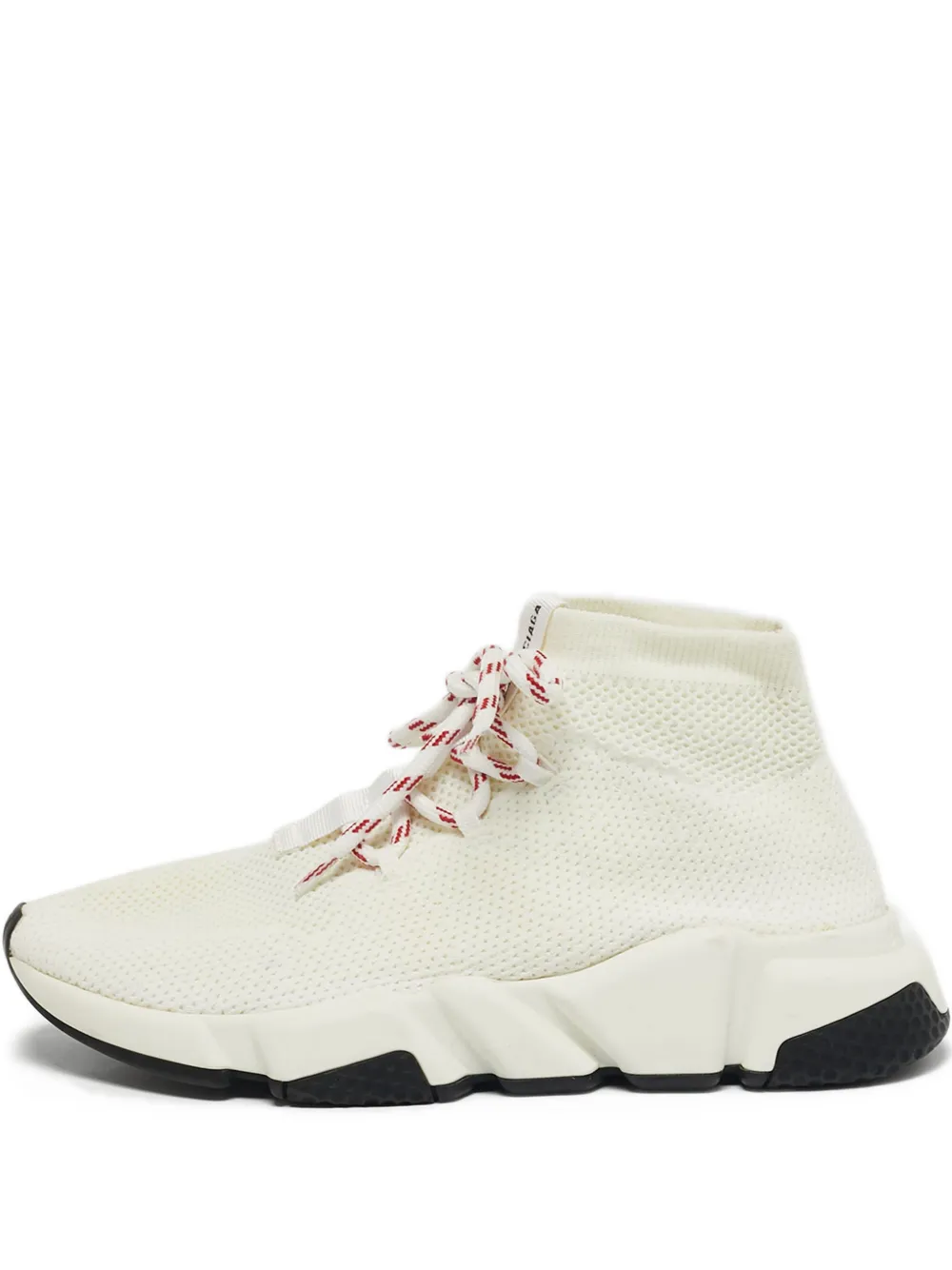 Balenciaga Pre-Owned knitted lace-up sneakers - Weiß