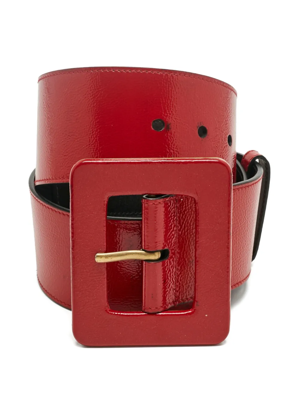 Saint Laurent Pre-Owned Cintura in pelle con fibbia - Rosso