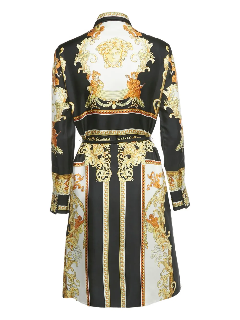 Versace Pre-Owned Barocco-print belt shirt dress - Zwart
