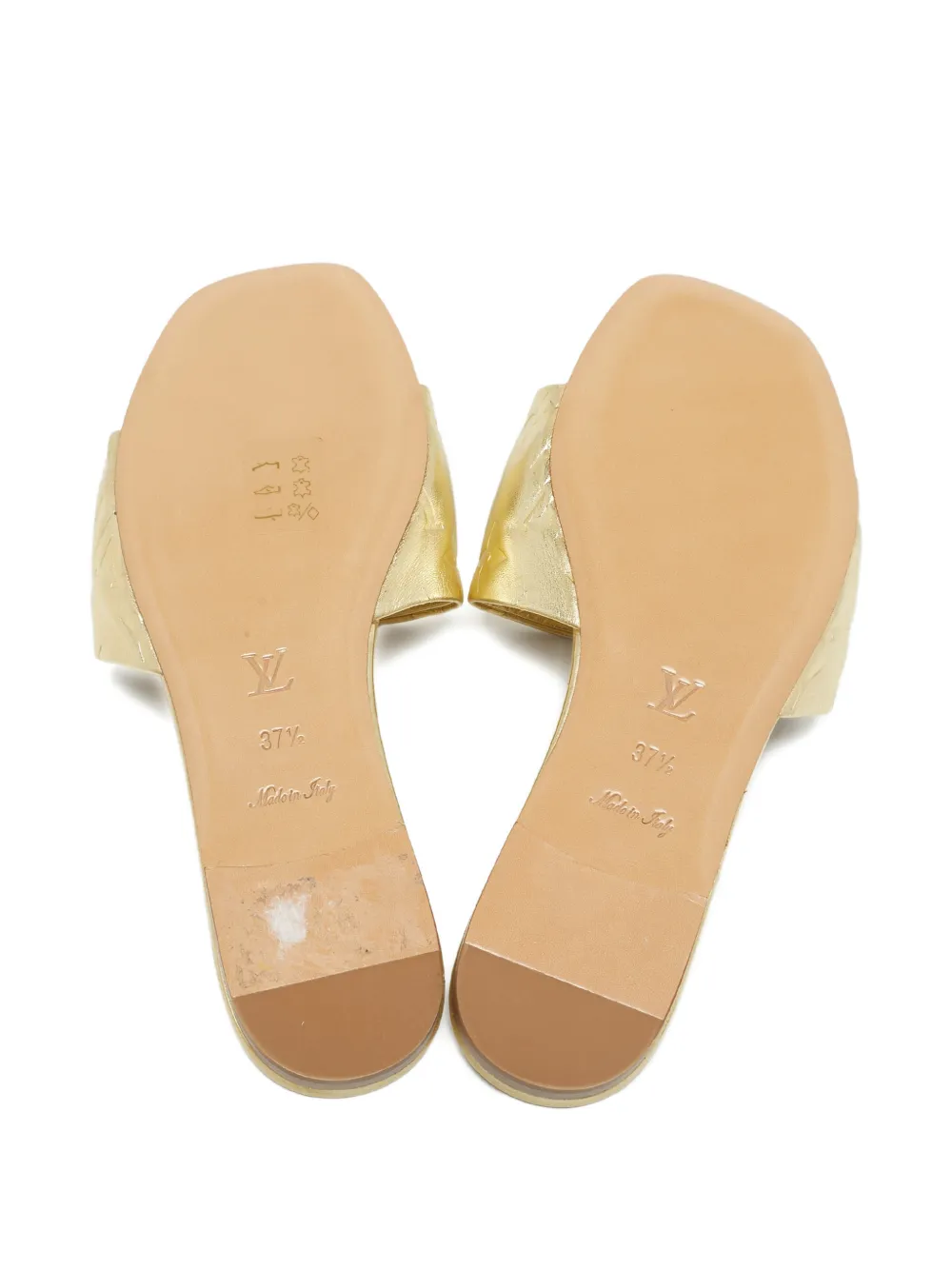 Louis Vuitton Pre-Owned monogram-embossed leather sandals - Goud