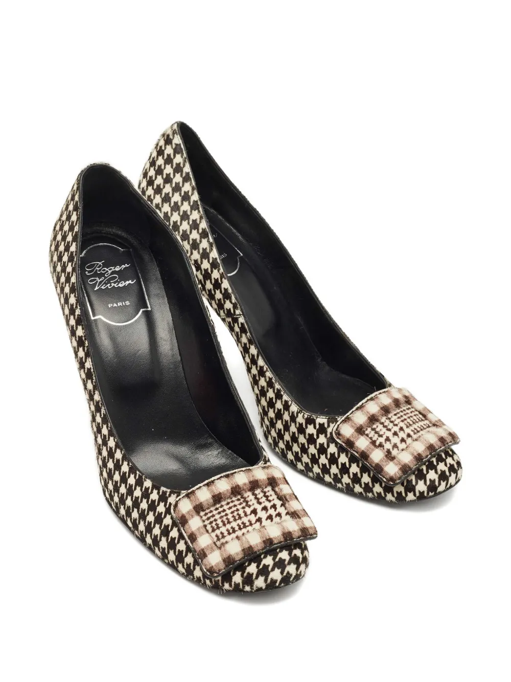 Roger Vivier Vintage Trompette houndstooth pumps - Zwart