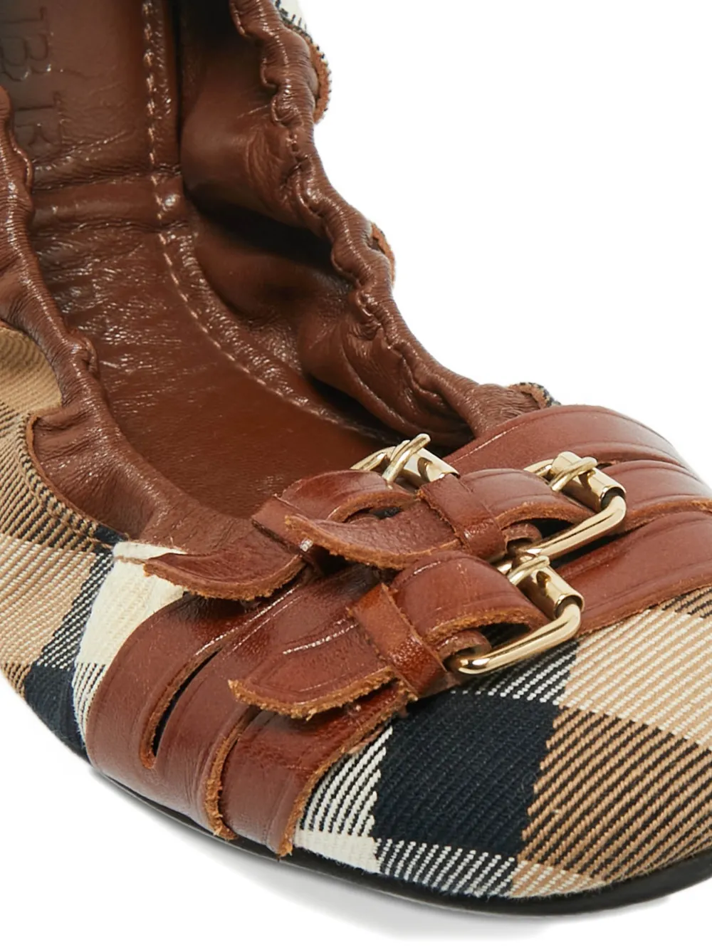 Burberry Pre-Owned multicolour check ballet flats - Beige