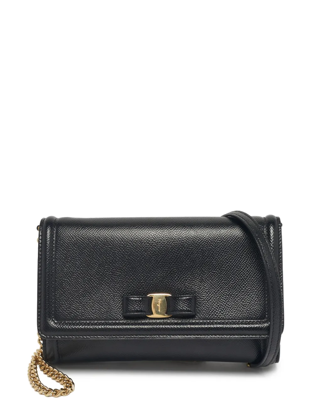 Ferragamo Pre-Owned Vara Bow leather clutch - Nero