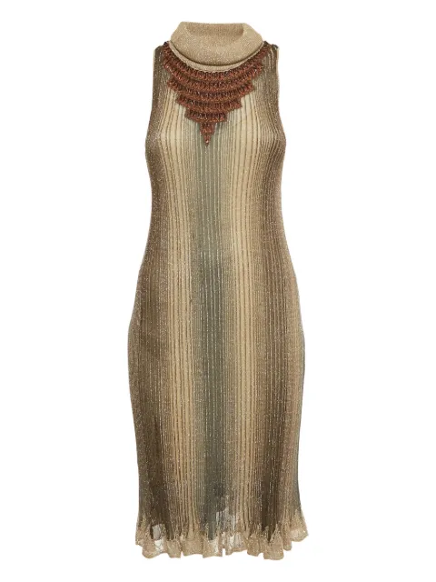 Cavalli Class knitted embellished midi dress