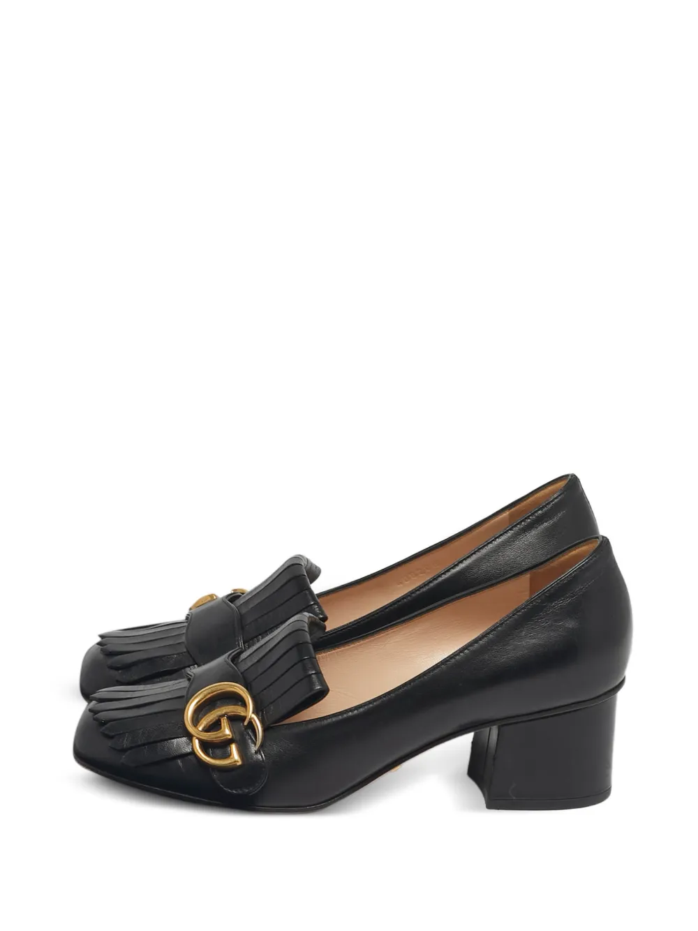 Gucci Pre-Owned GG Marmont fringed leather pumps - Schwarz