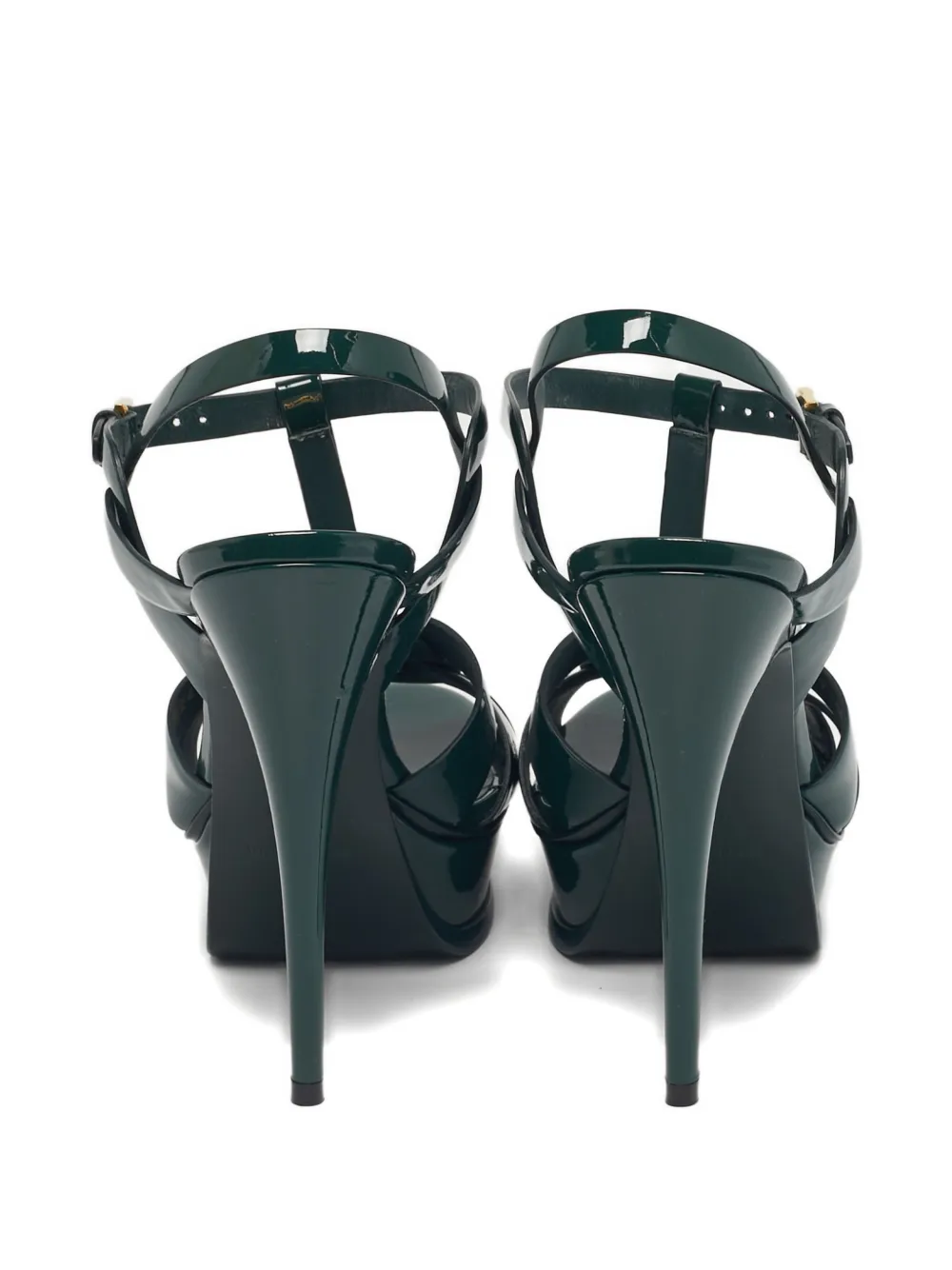 Saint Laurent Pre-Owned Tribute criss-cross platform sandals - Groen