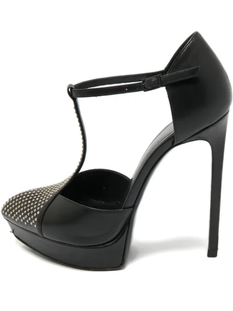 Saint Laurent Pre-Owned leather platform T-bar pumps