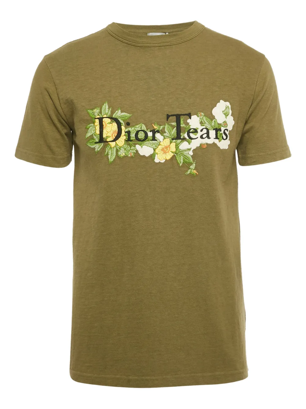 Christian Dior Pre-Owned x Denim Tears floral-logo T-shirt - Verde