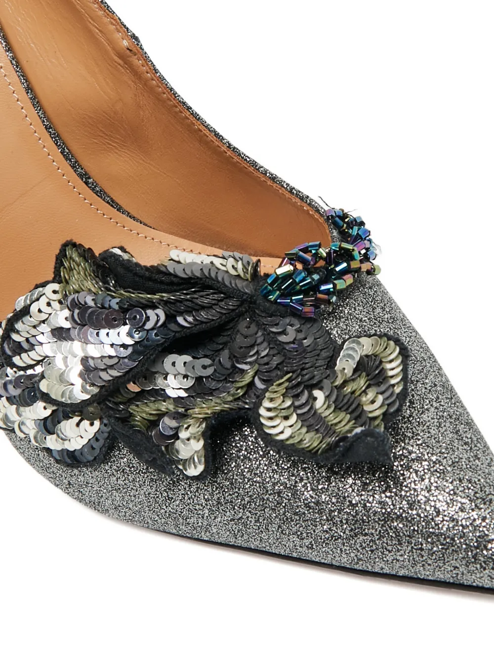 Aquazzura Poison glitter crystal pumps - Grijs