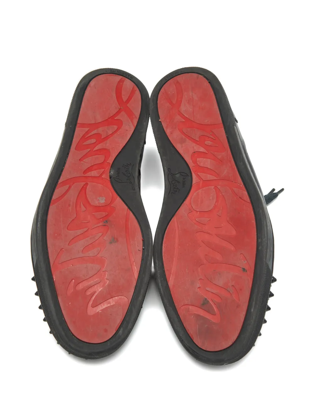 Christian Louboutin Pre-Owned spike leather trainers Zwart