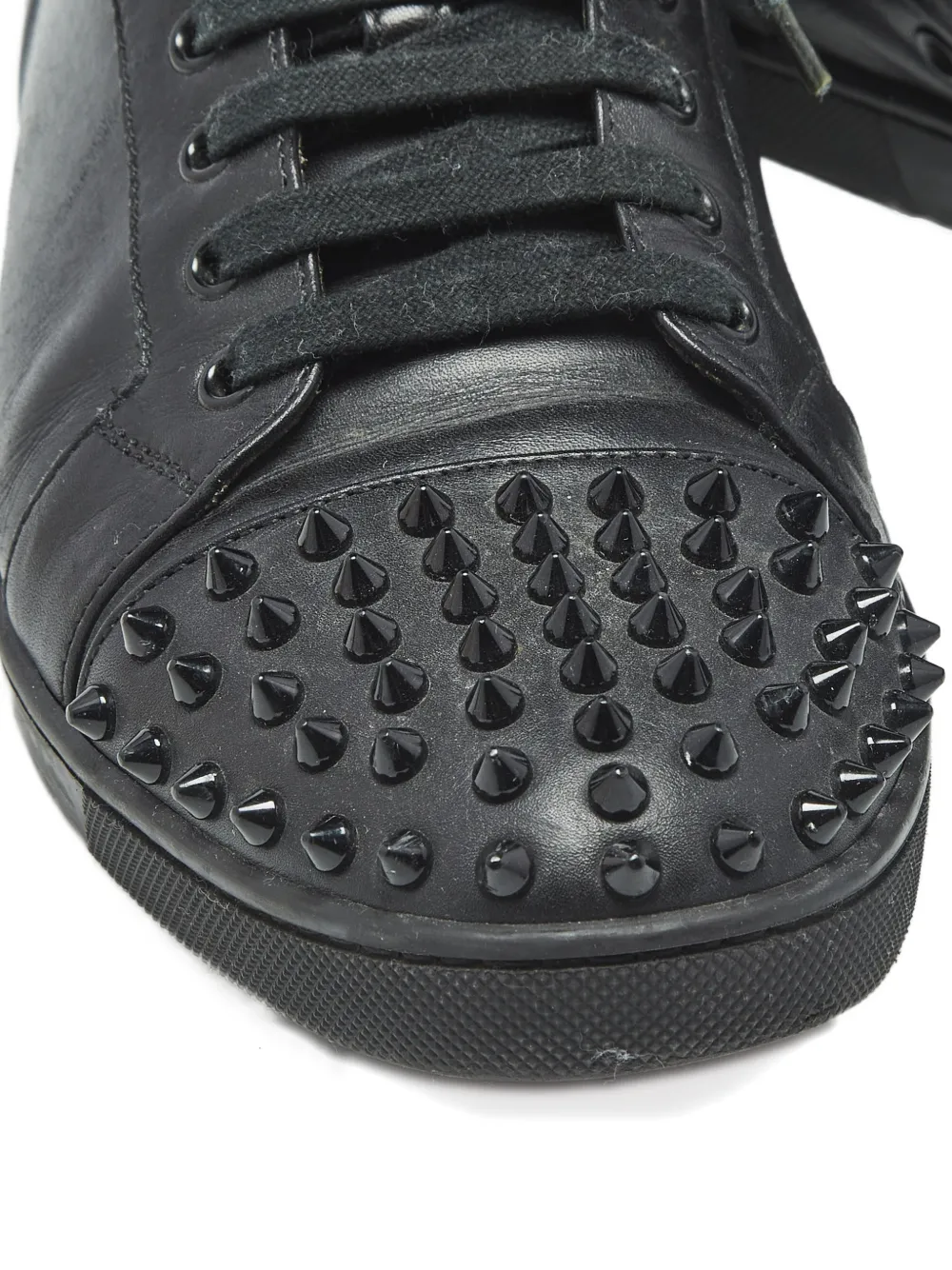 Christian Louboutin Pre-Owned spike leather trainers Zwart