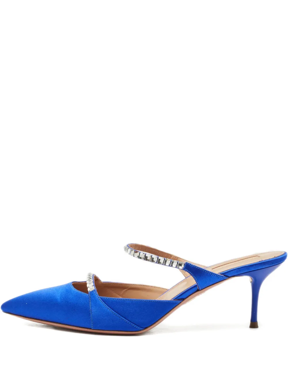 Aquazzura satin crystal-embellished sandals - Blu