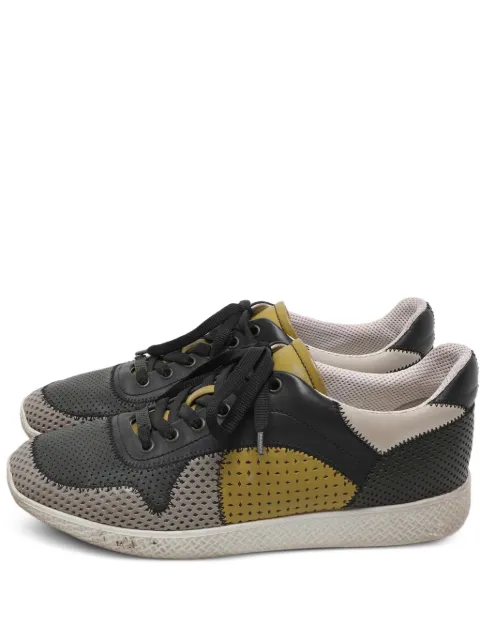 Bottega Veneta Pre-Owned lace-up perforated leather sneakers