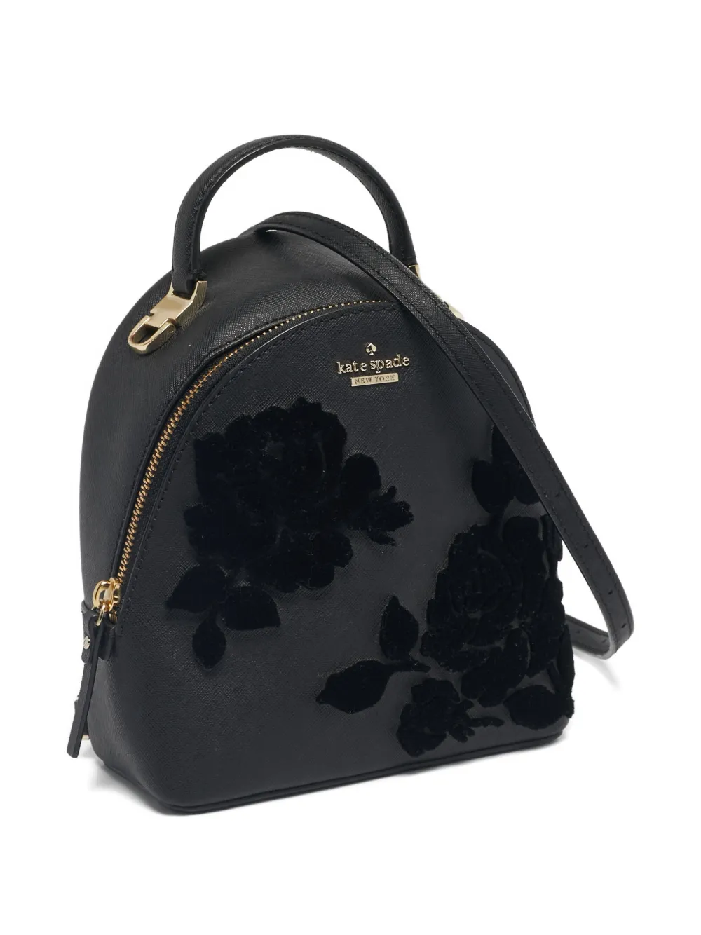 kate spade mini backpack floral New York Spade Flower Quilted Nylon Small It is a mini size backpack nylon 6.75L x 8.5H x 3.75Wno dust bag Pre-owned Kate Spade Silver Leather