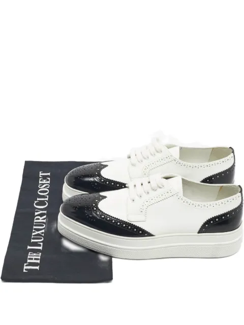 Prada Pre-Owned broguing lace-up derby shoes