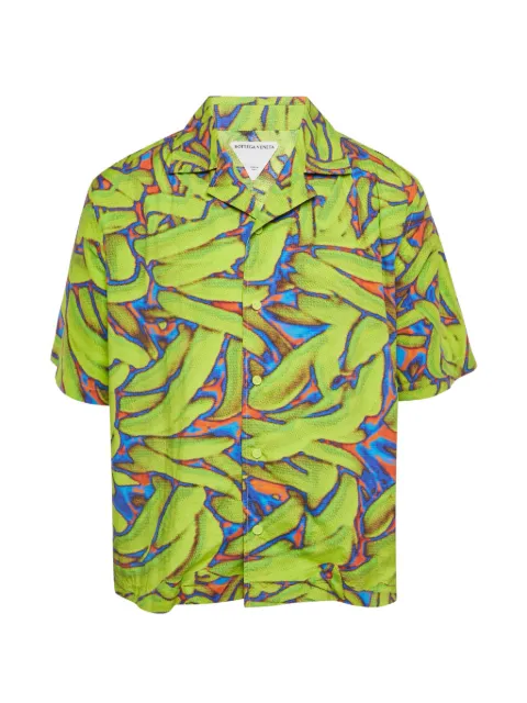 Bottega Veneta Pre-Owned camisa estampada manga corta