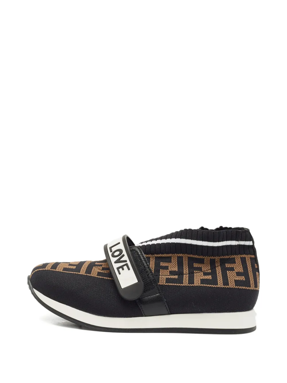 Fendi Pre-Owned zucca-print knit sneakers - Nero