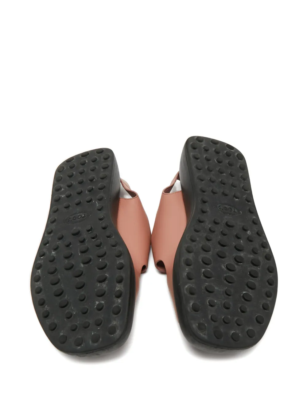 Tod's double-buckle leather sandals - Roze