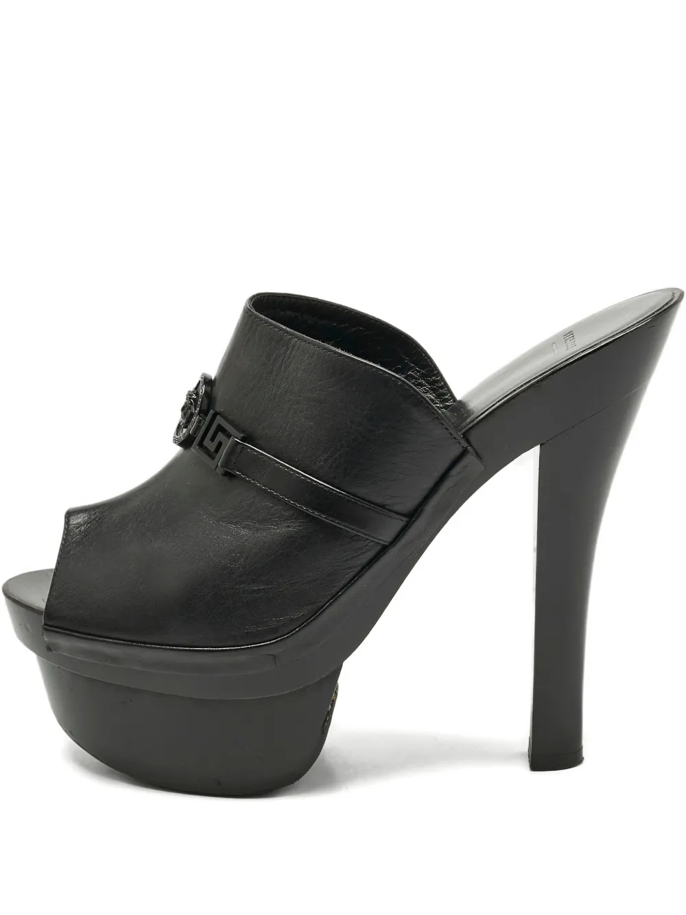 Versace Pre-Owned Medusa leather platform sandals - Nero