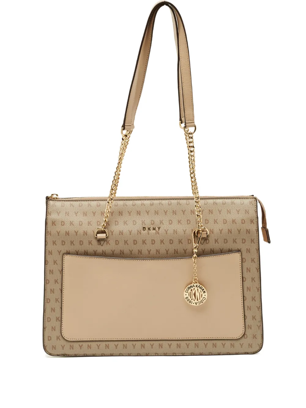 DKNY Monogram logo-plaque tote bag - Neutrals