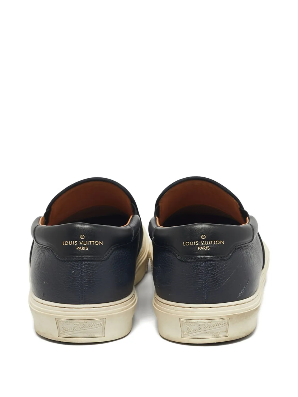 Pre-owned Louis Vuitton Textured Leather Sneakers In Blue