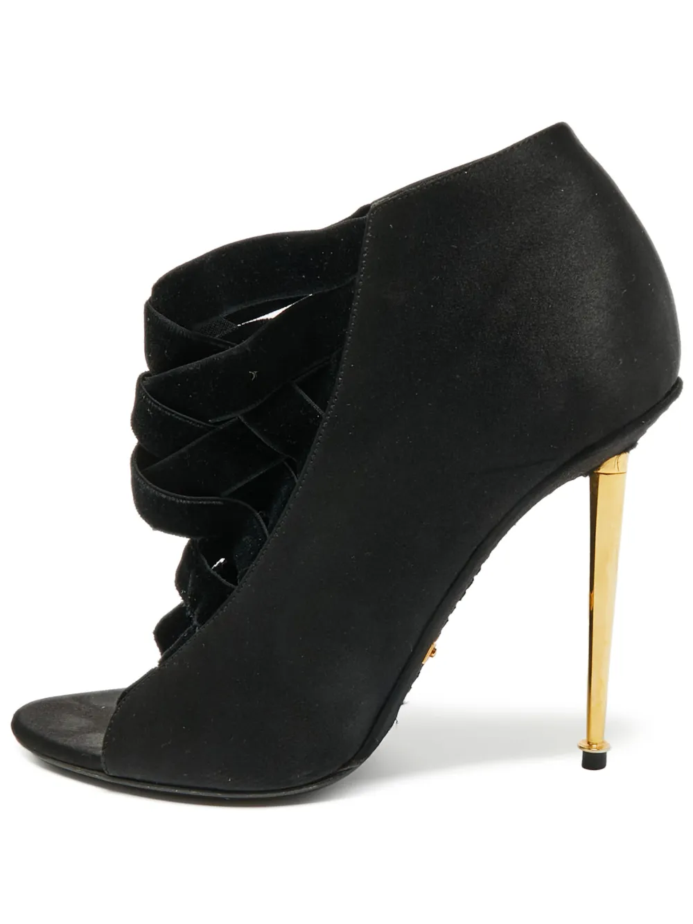 Tom Ford Pre-Owned 110mm satin open-toe booties - Schwarz