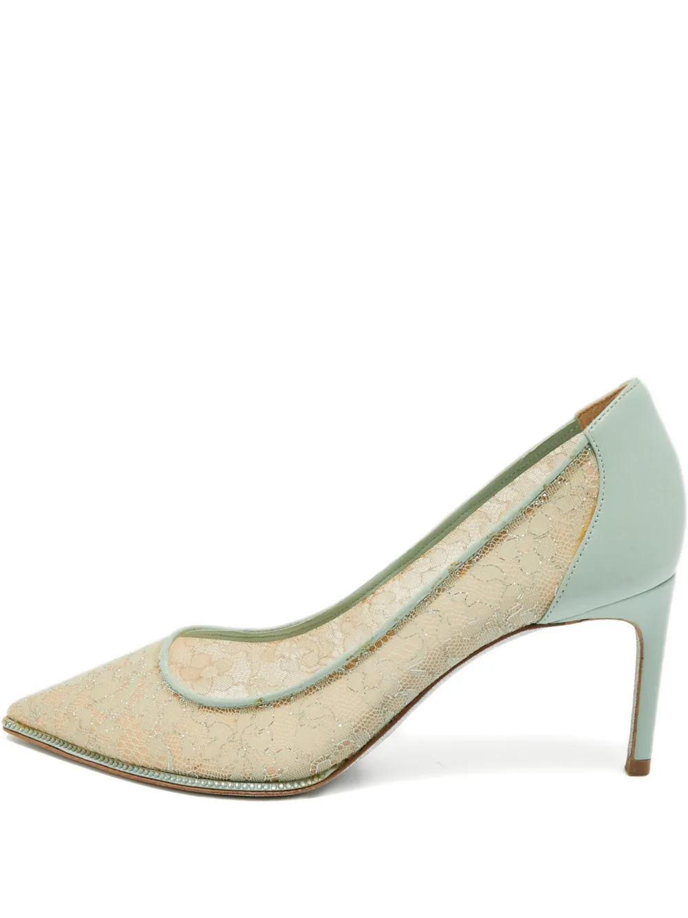 Pre-owned René Caovilla Lace Pumps In Neutral