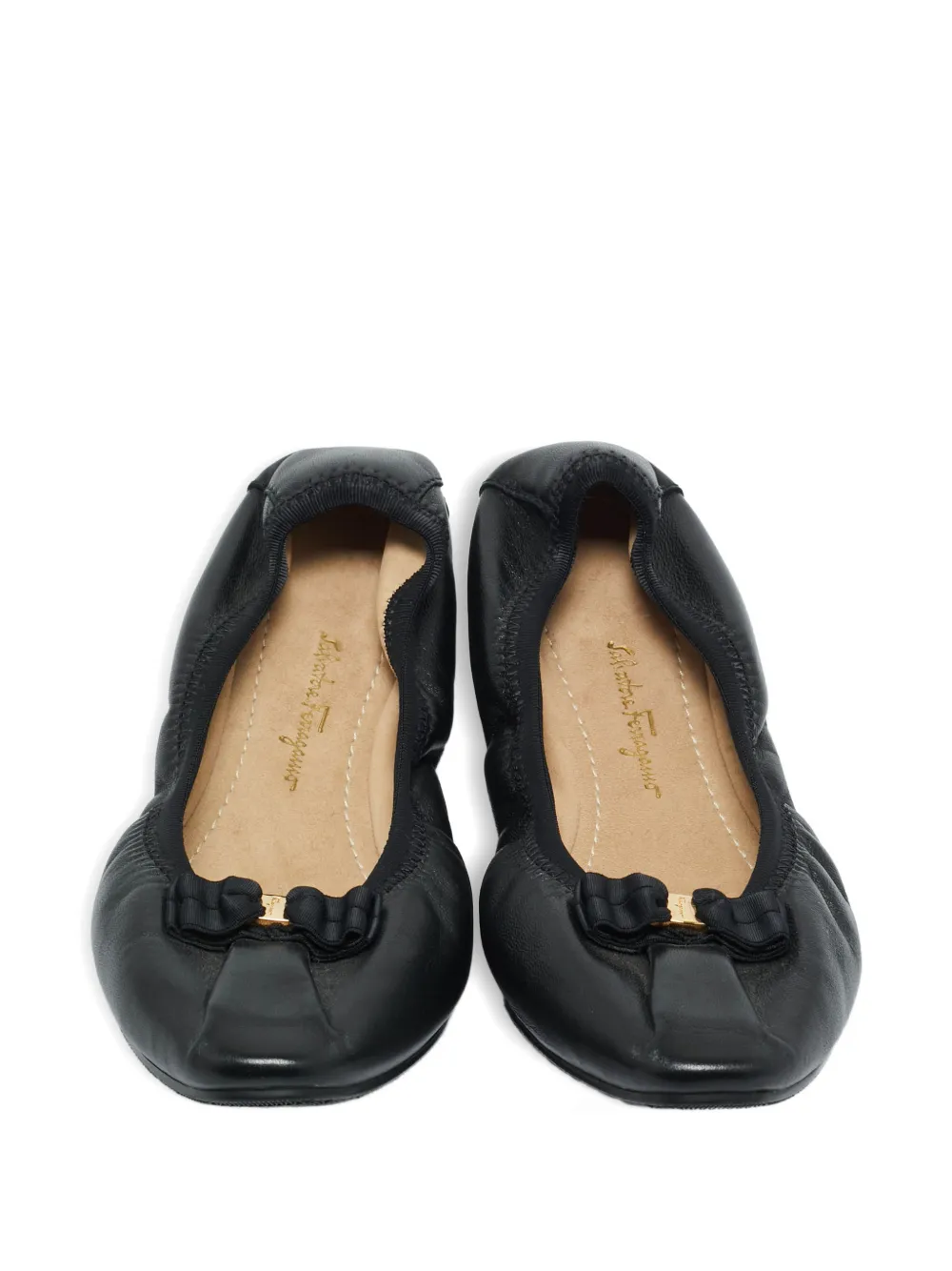 Ferragamo Pre-Owned My Joy leather ballet flats - Zwart