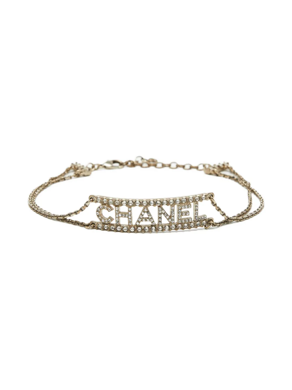 CHANEL Pre-Owned Choker con cristalli - Oro