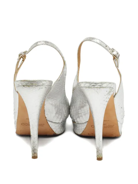 Jimmy Choo Pre-Owned Nova python-embossed leather slingback heels