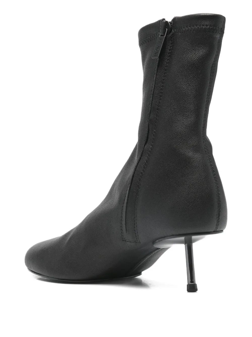  St. Agni Leather Heel Boots - Black 