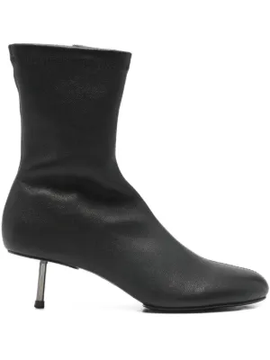 Balenciaga スクエアトゥ レザーブーツ | ブラック | FARFETCH JP