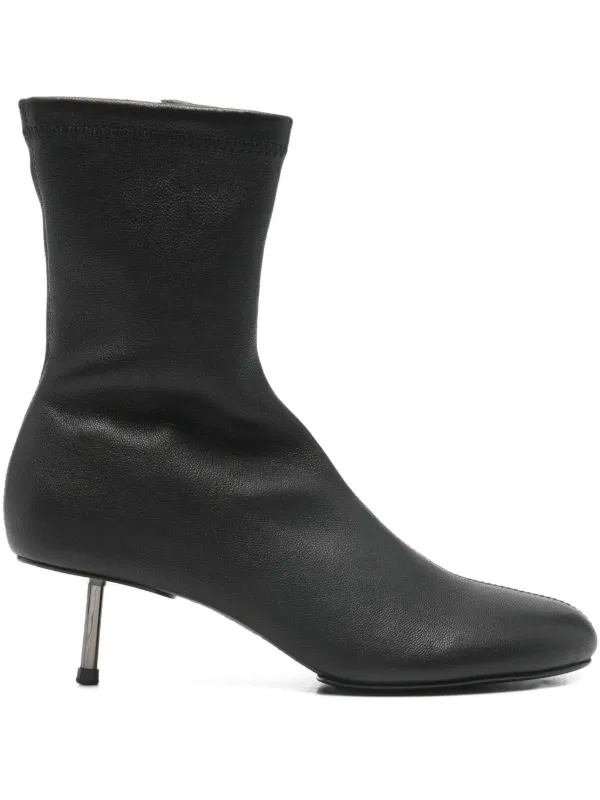 St. Agni Leather Heel Boots in Black