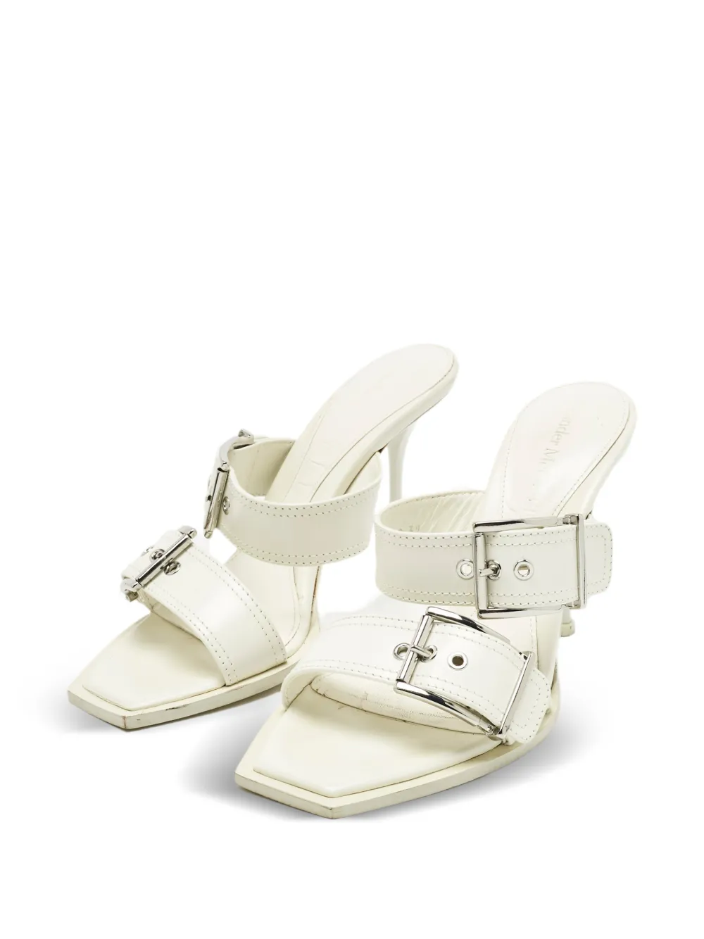 Alexander McQueen Pre-Owned structured leather sandals - Wit